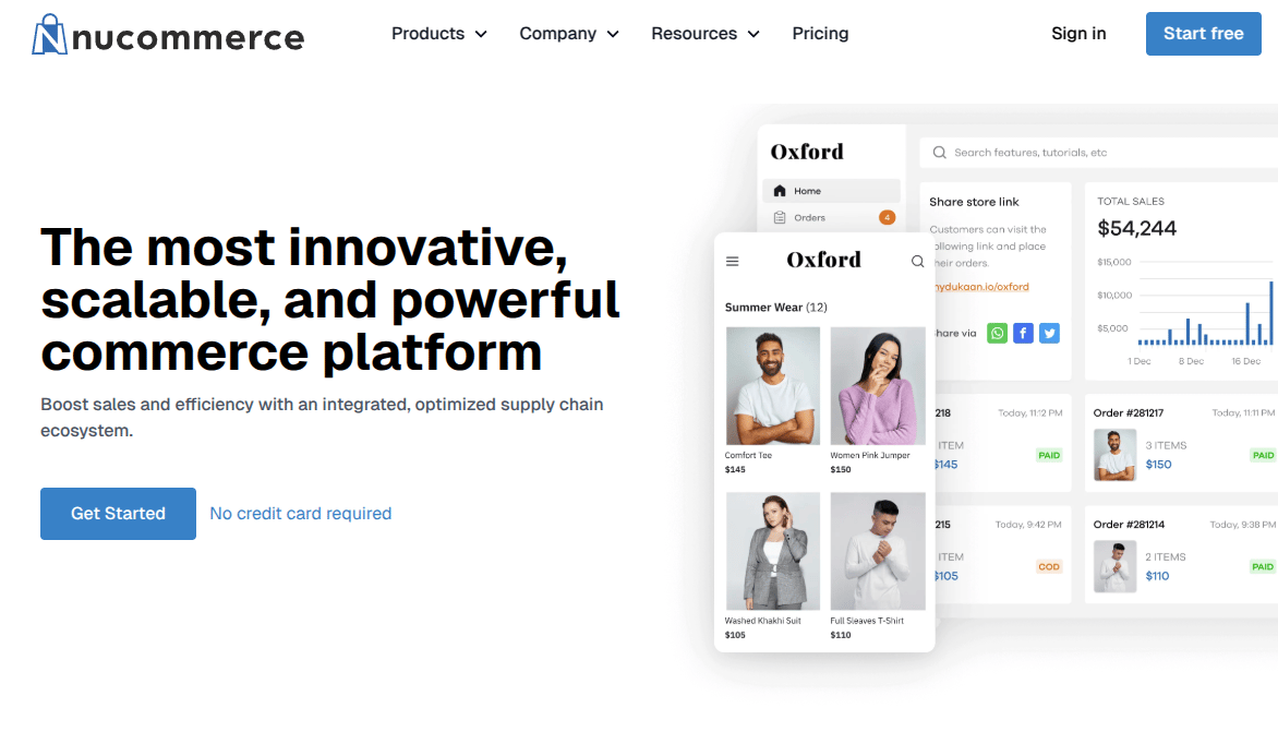 NuCommerce storefront preview by Nextrike